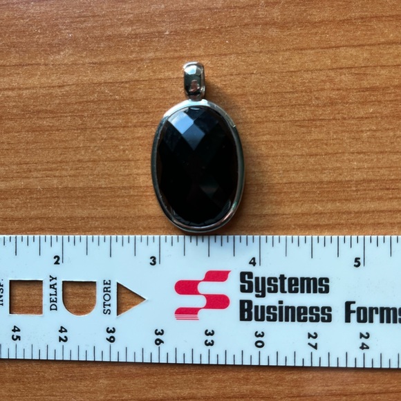 Onyx and silver pendant - Picture 6 of 8